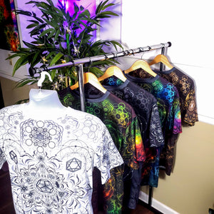 "Elements Sacred Geometry" V2 White AOP Crew - Yantrat Design