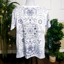 Load image into Gallery viewer, &quot;Elements Sacred Geometry&quot; V2 White AOP Crew - Yantrat Design