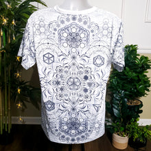 Load image into Gallery viewer, &quot;Elements Sacred Geometry&quot; V2 White AOP Crew - Yantrat Design
