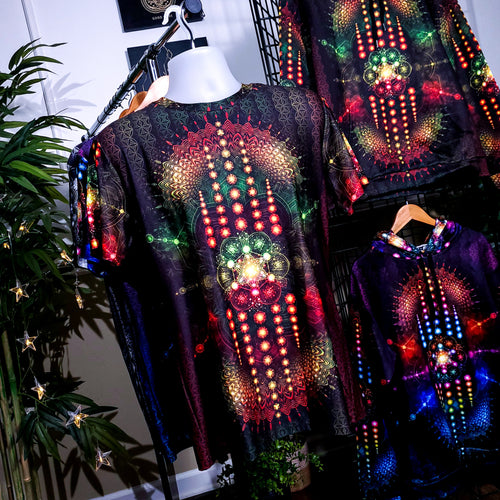 Sacred Geometry Rasta Sublimation AOP Crew - Yantrat Design