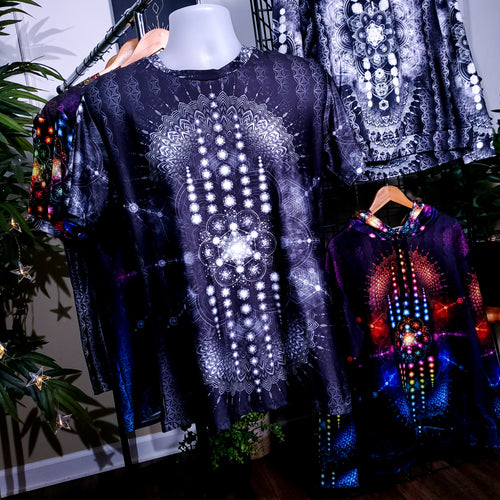 Sacred Geometry Black Sublimation AOP Crew - Yantrat Design