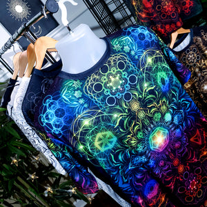 "Elements Sacred Geometry" V3 Rainbow AOP Crew - Yantrat Design