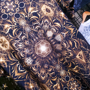 "Elements Sacred Geometry" V4 Gold AOP Crew - Yantrat Design