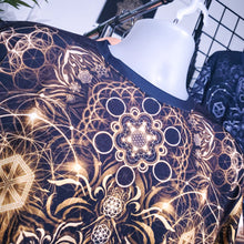 Load image into Gallery viewer, &quot;Elements Sacred Geometry&quot; V4 Gold AOP Crew - Yantrat Design