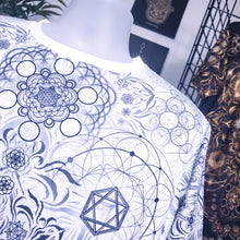 Load image into Gallery viewer, &quot;Elements Sacred Geometry&quot; V2 White AOP Crew - Yantrat Design