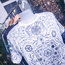 Load image into Gallery viewer, &quot;Elements Sacred Geometry&quot; V2 White AOP Crew - Yantrat Design