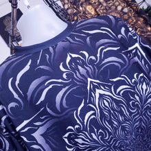 Load image into Gallery viewer, Tibetan Ornament Geometric V1 Black AOP Crew - Yantrat Design