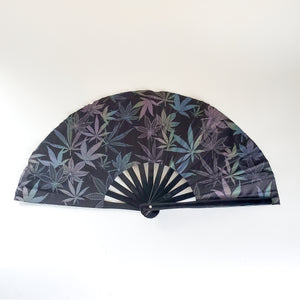 Iridescent 13" in Folding Bamboo Hand Fan Flash-Reflective - 3 Variations