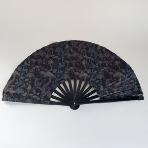 Iridescent 13" in Folding Bamboo Hand Fan Flash-Reflective - 3 Variations