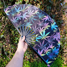 Load image into Gallery viewer, Iridescent 13&quot; in Folding Bamboo Hand Fan Flash-Reflective - 3 Variations