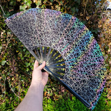 Load image into Gallery viewer, Iridescent 13&quot; in Folding Bamboo Hand Fan Flash-Reflective - 3 Variations