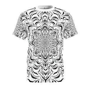 Tibetan Ornament White AOP Crew - Yantrat Design