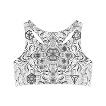 Load image into Gallery viewer, Elements White Sublimation Sports Bra - Yantrart Design