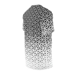 Flower Of Life Geo Gradient AOP Crew Black & White