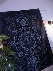 Elements Black Digital Tapestry - Yantrart Design