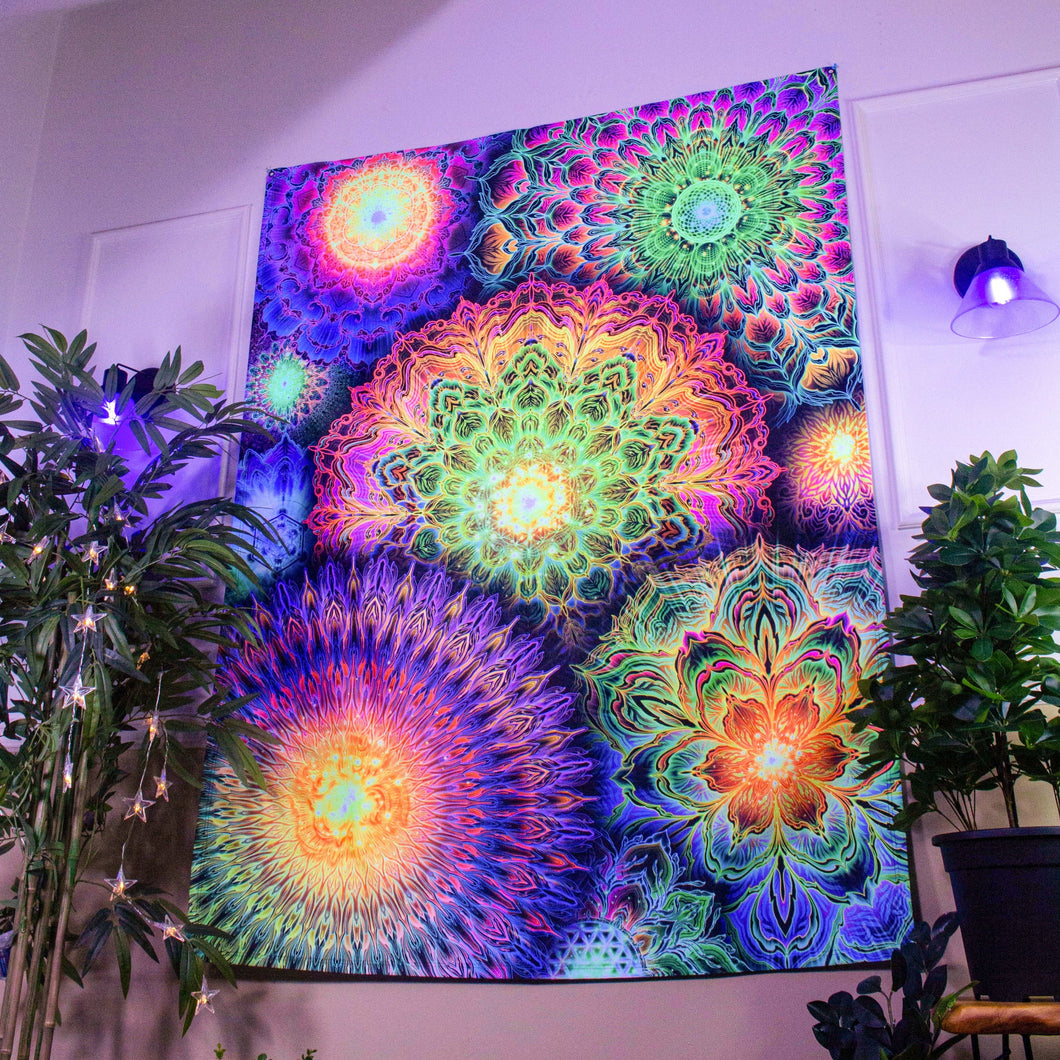 Chromatic Bloom UV Tapestry - Yantrart Design