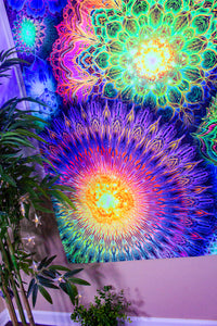 Chromatic Bloom UV Tapestry - Yantrart Design
