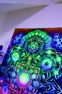 Elements Rainbow Neon UV Tapestry - Yantrart Design
