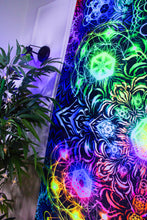 Load image into Gallery viewer, Elements Rainbow Neon UV Tapestry - Yantrart Design