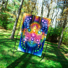 Load image into Gallery viewer, Psychedelic Mandala Rainbow UV Tapestry