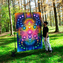 Load image into Gallery viewer, Psychedelic Mandala Rainbow UV Tapestry