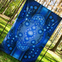 Load image into Gallery viewer, Psychedelic Mandala Blue UV Tapestry