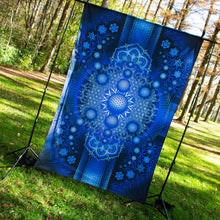 Load image into Gallery viewer, Psychedelic Mandala Blue UV Tapestry