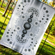 Load image into Gallery viewer, Psychedelic Mandala White Digital Tapestry