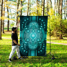 Load image into Gallery viewer, Psychedelic Mandala Green UV Tapestry