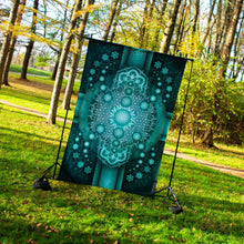 Load image into Gallery viewer, Psychedelic Mandala Green UV Tapestry
