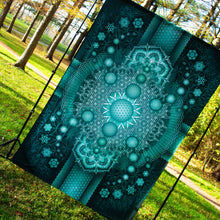 Load image into Gallery viewer, Psychedelic Mandala Green UV Tapestry