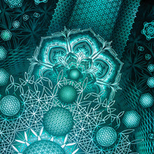 Load image into Gallery viewer, Psychedelic Mandala Green UV Tapestry