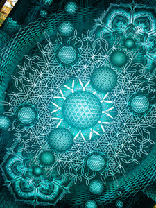 Psychedelic Mandala Green UV Tapestry