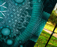 Load image into Gallery viewer, Psychedelic Mandala Green UV Tapestry