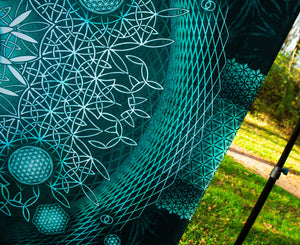 Psychedelic Mandala Green UV Tapestry