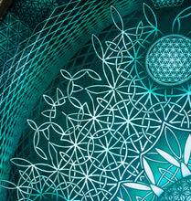 Load image into Gallery viewer, Psychedelic Mandala Green UV Tapestry