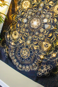 Elements Gold Digital Tapestry - Yantrart Design