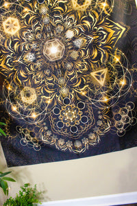 Elements Gold Digital Tapestry - Yantrart Design