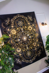 Elements Gold Digital Tapestry - Yantrart Design
