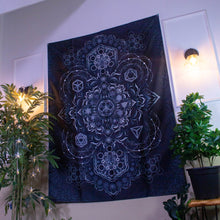 Load image into Gallery viewer, Elements Black Digital Tapestry - Yantrart Design