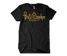Load image into Gallery viewer, Truth Seeker Gold On Black T-Shirt