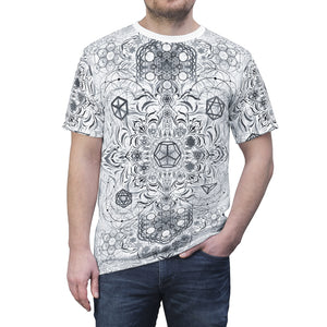 "Elements Sacred Geometry" V2 White AOP Crew - Yantrat Design