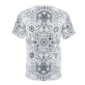"Elements Sacred Geometry" V2 White AOP Crew - Yantrat Design