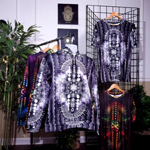 Load image into Gallery viewer, Sacred Geometry Hoodie Grey &amp; White