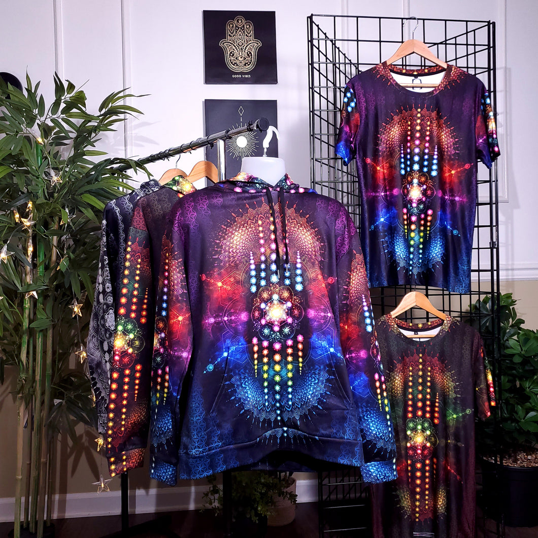 Sacred Geometry Hoodie Rainbow