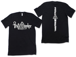 Truth Seeker White On Black T-Shirt