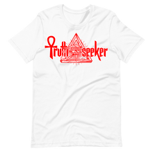 Load image into Gallery viewer, Truth Seeker Red On White T-Shirt