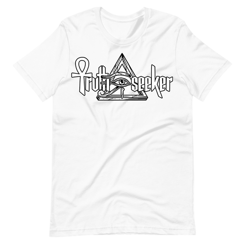 Truth Seeker Black On White T-Shirt