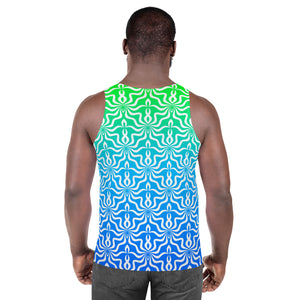 Abstract Pattern Green & Blue Sublimation Tank Top