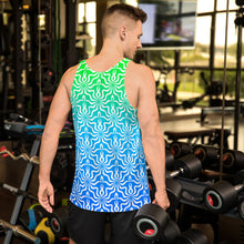 Load image into Gallery viewer, Abstract Pattern Green &amp; Blue Sublimation Tank Top